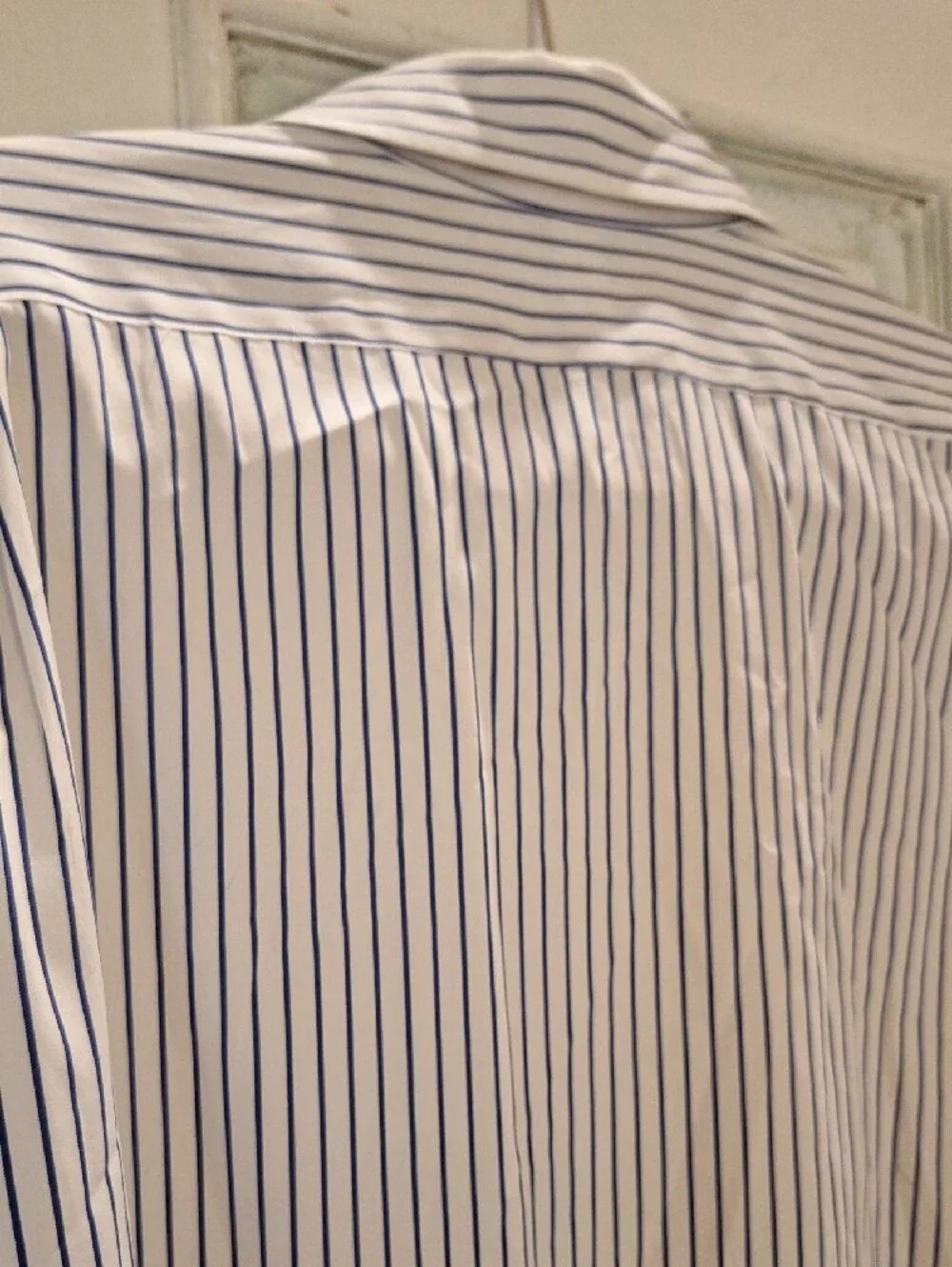 Polo by Ralph Lauren White with Blue Pinstripe Men's Dress Shirt